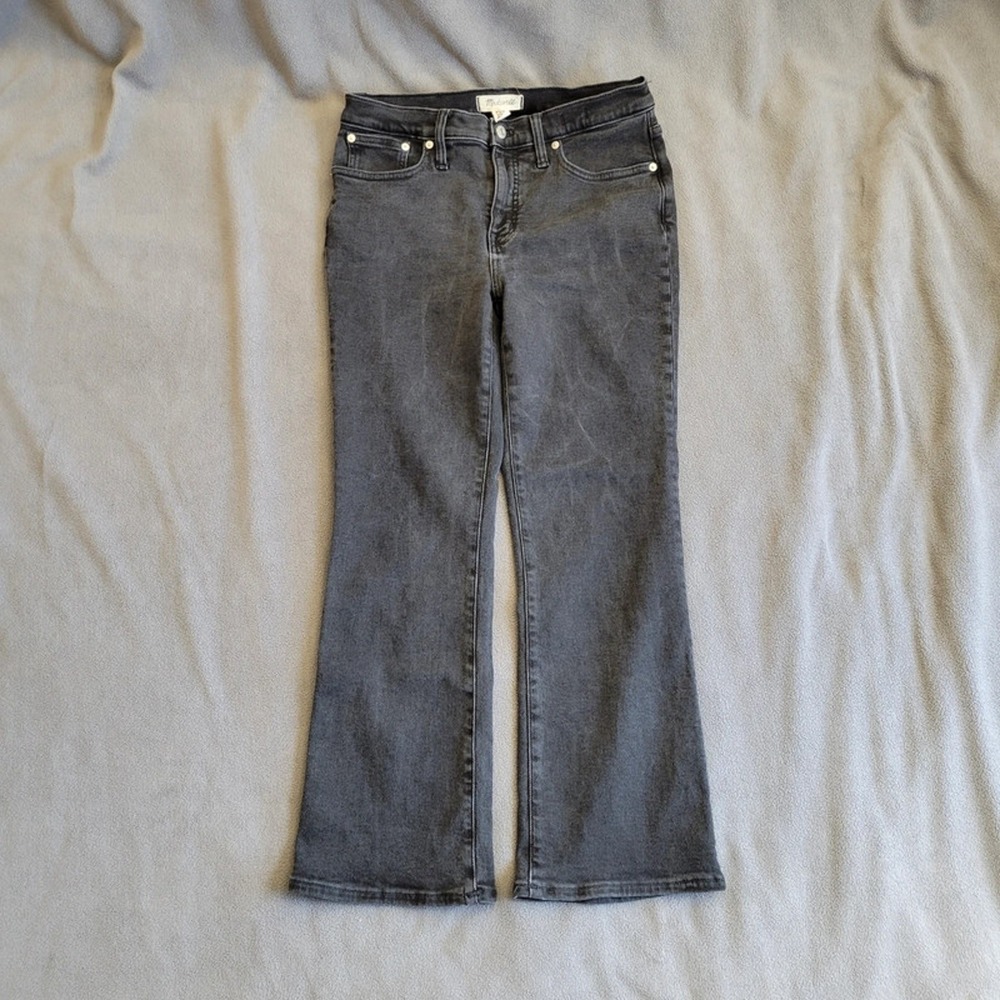 MADEWELL Kick Out Jeans Women Size 28 Black Flare Mid Rise Crop Denim Trousers